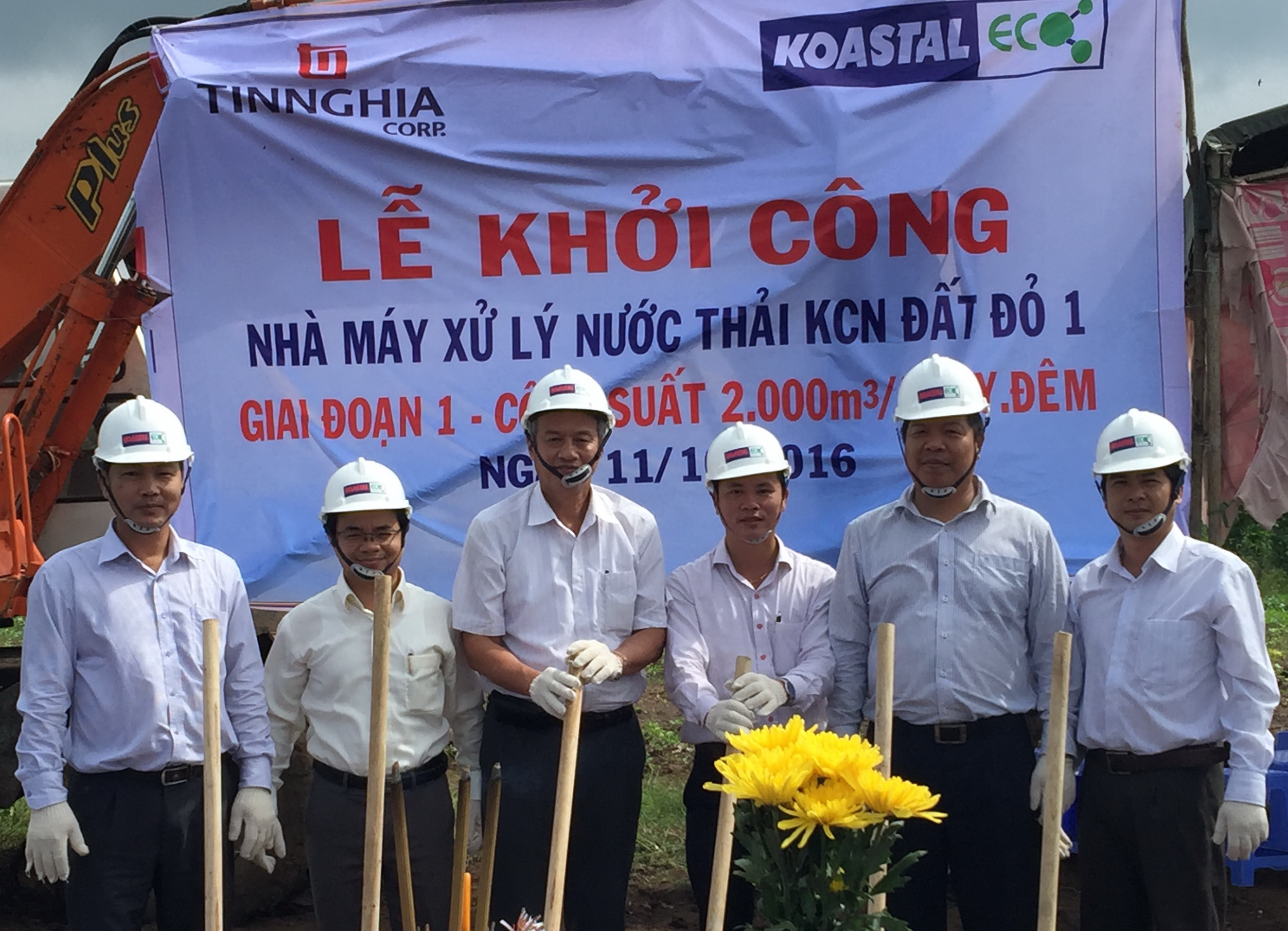The commencement ceremony of the central wastewater treatment plant stage 1 of Dat Do Industrial Park