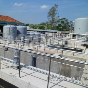 Nâng cấp nhà máy xử lý nước thải dệt nhuộm của Khu công nghiệp Việt Hương 1, công suất 1.500 m3/ngày.
