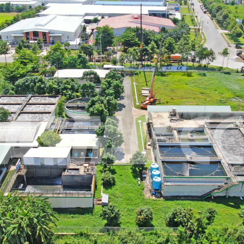 Nhà máy xử lý nước thải tập trung giai đoạn 3 KCN Long Hậu – Công suất: 3.500m3 / ngày.